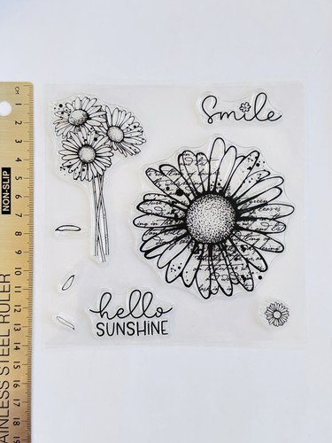 Clear rubber stamp - , daisy