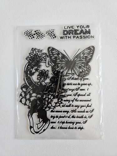 Clear stamp butterfly floral - butterfly,