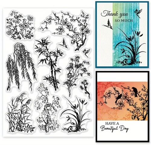 Clear stamps flowers - clear,