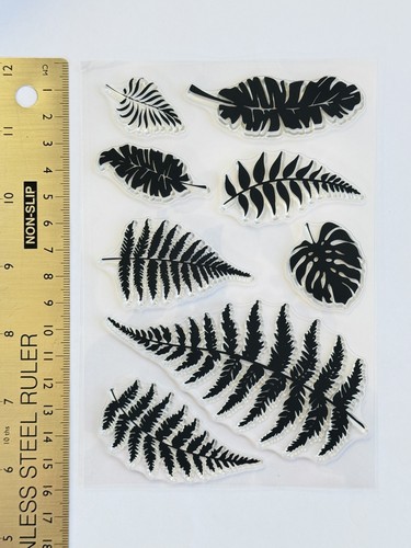 Clear rubber stamp - , leaf