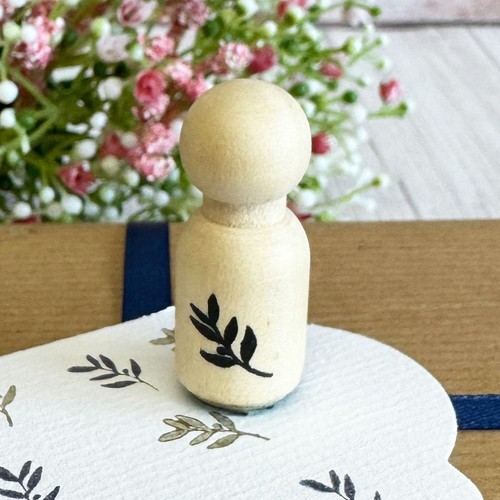 Wooden mini rubber leaf - leaf, ink