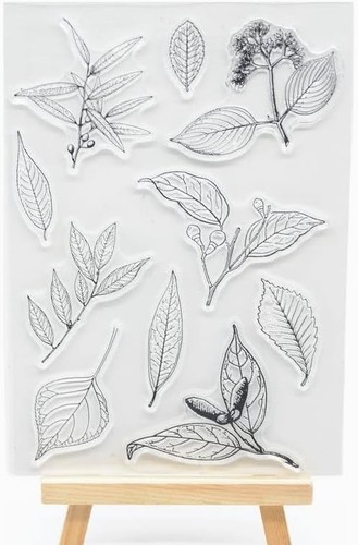 Flowers leaves clear stamps - clear,