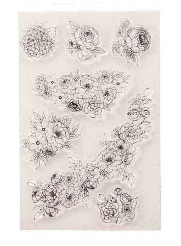 Clear acrylic stamps flowers - 7,