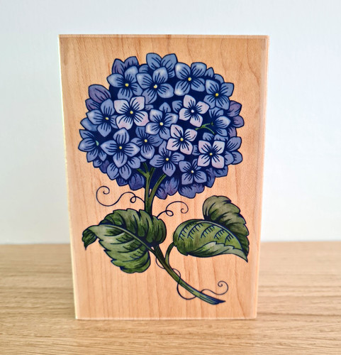 Hydrangea flower wood mounted - wood,