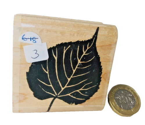 Rubber ink stamp leaf large - rubber,