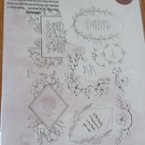 Floral clear stamp set with - clear,