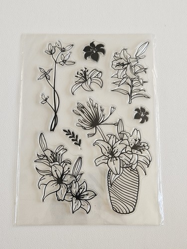 Clear stamps lillies floral - stamps,
