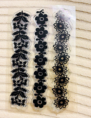 Floral leaf border rubber - floral,