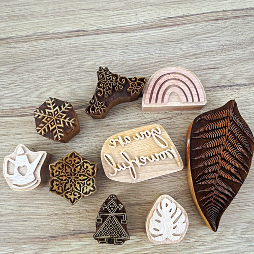 Wooden stamp block set - wooden,