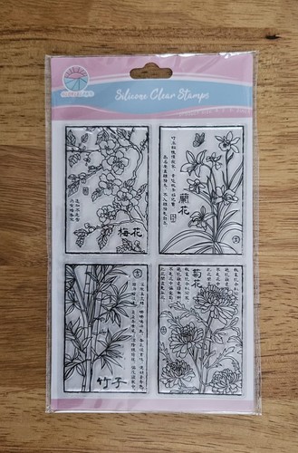 Flower clear stamps - clear, card