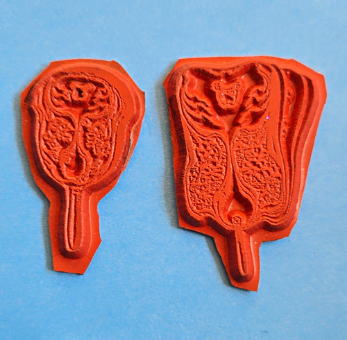 Unmounted rubber stamps 2pc - rubber,