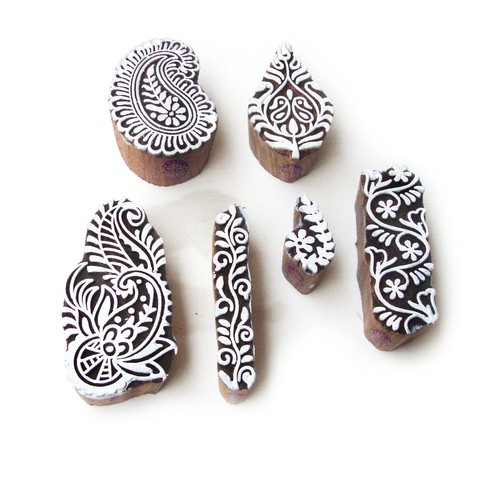 Asian leaf and paisley designs - and,