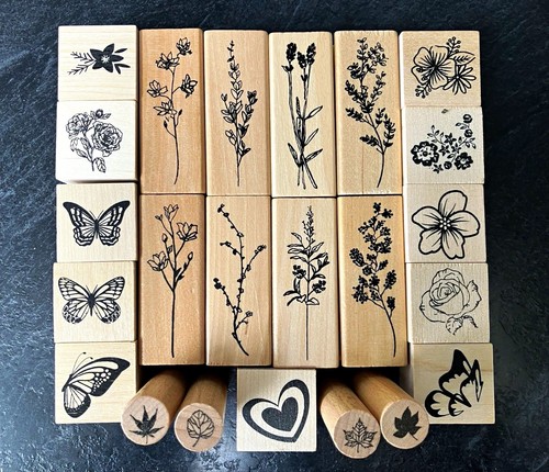 Wood rubber stamps nature - rubber,