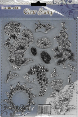 Floral clear stamp set - floral,