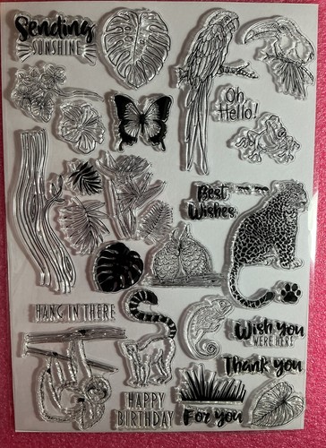 Clear stamp set tropical - a4,