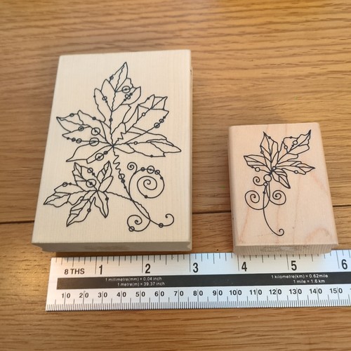Wired leaves rubber stamp - leaves,