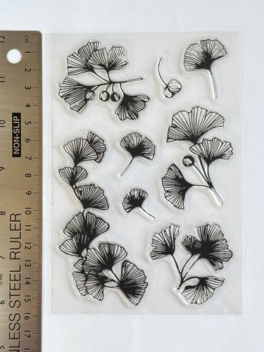Clear rubber stamp ginkgo leaf - stamp,