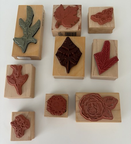 Botanical wood backed stamps - backed,